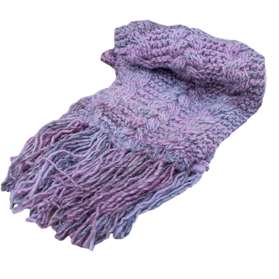 Sciarpa Quadrata 110cm In Cotone Viola/lilla, Donna