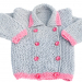 Giacchina bambina 18 mesi cotone rosa grigio chicco riso