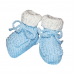 Scarpine neonato lana bianco azzurro chicco riso